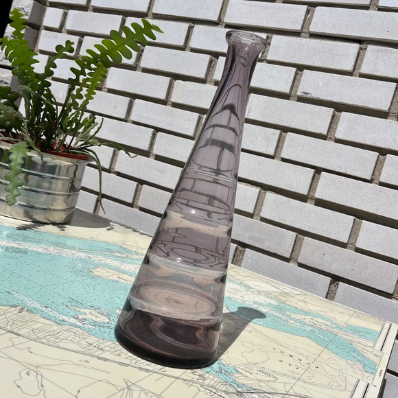 Vintage Czechoslovakian Purple Glass Decanter / Bottle - Picture 1 of 5